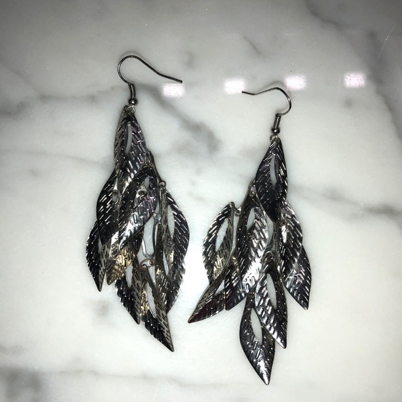 Silver Drop Earrings - Picture 1 of 2